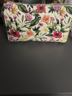 Steve Madden Floral Crossbody Bag - Cream with Pink, Red & Yellow Blooms